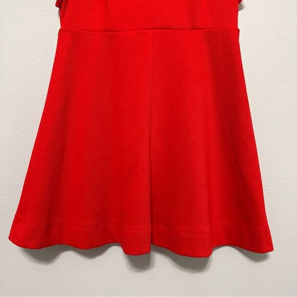 Anthropologie Maeve Deena Red Mock Neck Ruffle Flutter Sleeve Mini Dress XS - Picture 4 of 10